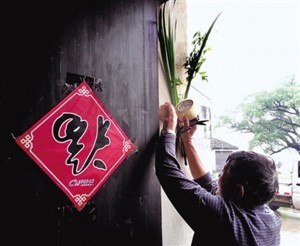 端午节挂菖蒲