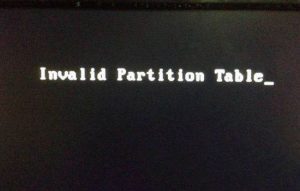 Invalid-Partition-Table