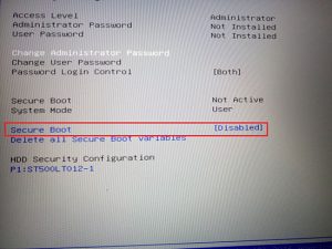 关闭Secure Boot