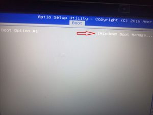 设置Windows Boot Manager为第一启动项
