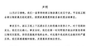 浙江卫视在声明中强调愿意承担相应责任，并且将会对节目录制所有环节进行全面检查