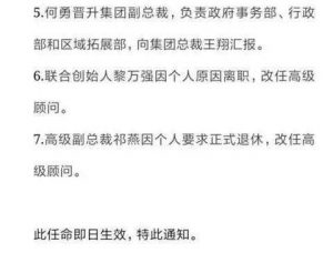 小米集团任命黎万强的文件