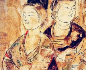 永泰公主墓壁画《九人宫女图》