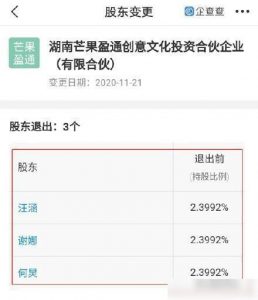 汪涵何炅谢娜退出芒果关联公司g