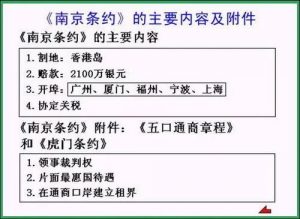《南京条约》的主要内容