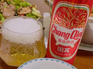 喝了杯啤酒