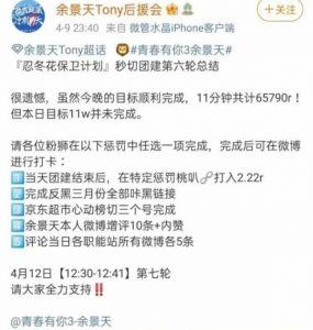 某综艺节目热门选手的粉丝后援因粉丝应援数据未达标，对粉丝进行了“惩罚”