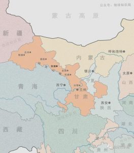张掖是“甘”的来源，酒泉（肃州）则是“肃”的来源