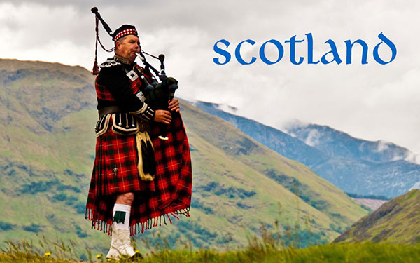 苏格兰传统的褶裙与风笛